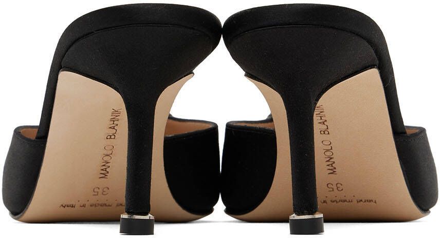 Manolo Blahnik Black Hangisimu Mules