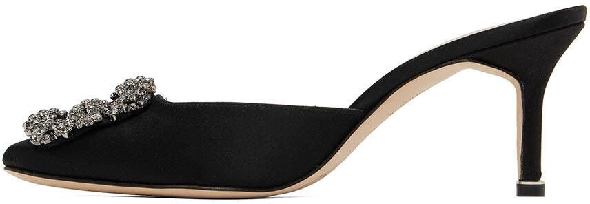 Manolo Blahnik Black Hangisimu Mules