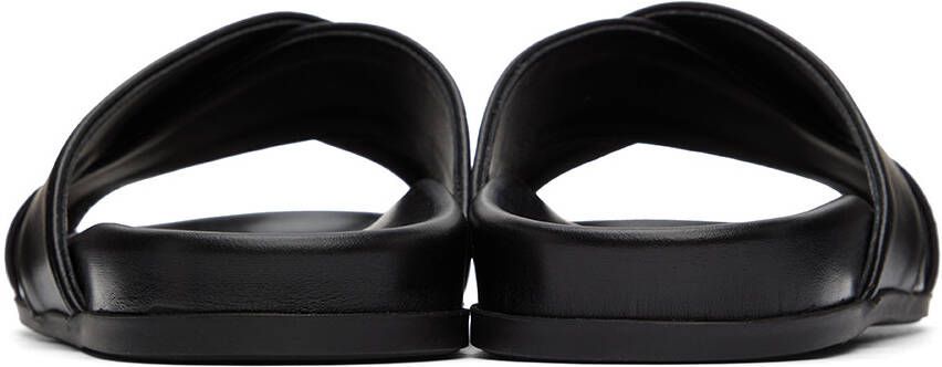 Manolo Blahnik Black Leather Chiltern Sandals