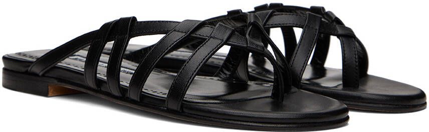 Manolo Blahnik Black Soliman Sandals