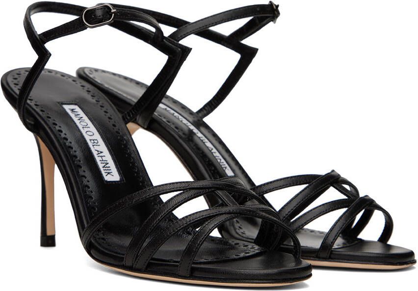 Manolo Blahnik Black Solisa Heeled Sandals