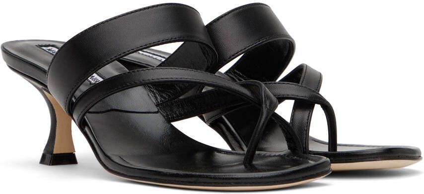 Manolo Blahnik Black Susa Heeled Sandals
