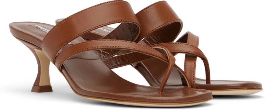 Manolo Blahnik Brown Susa Sandals