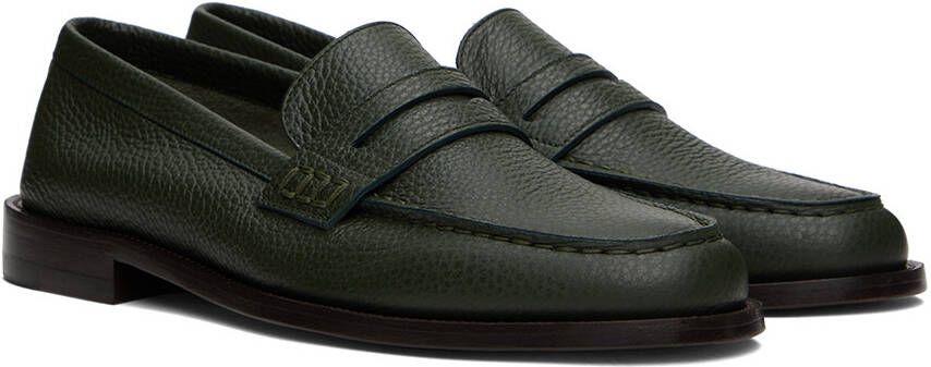 Manolo Blahnik Green Perry Loafers