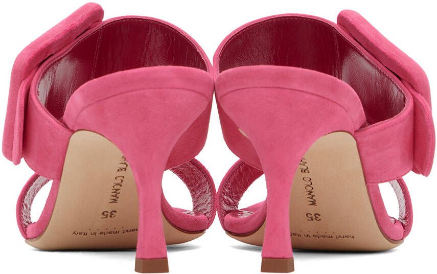 Manolo Blahnik Pink Gable Heeled Sandals