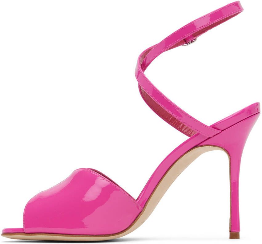 Manolo Blahnik Pink Hourani 105 Heeled Sandals