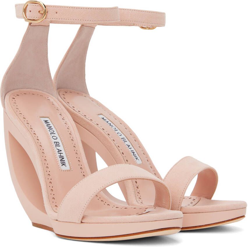 Manolo Blahnik Pink Rocar Sandals