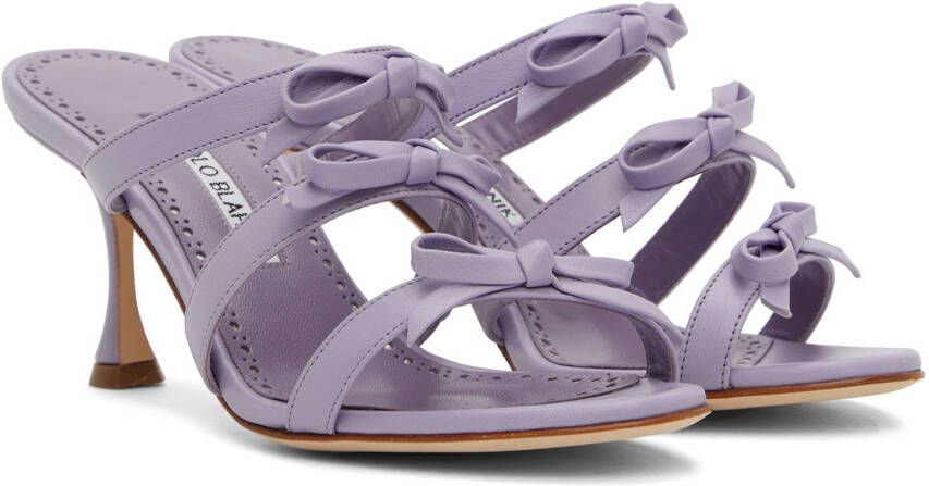 Manolo Blahnik Purple Ircanamu Heeled Sandals