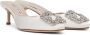 Manolo Blahnik White Hangisimu 50 Mules - Thumbnail 4