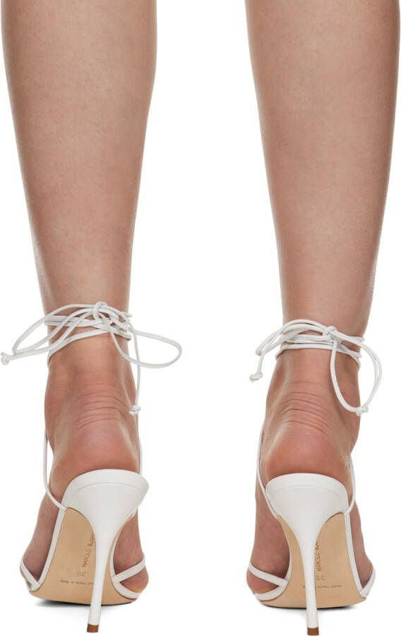 Manolo Blahnik White Leva Heeled Sandals