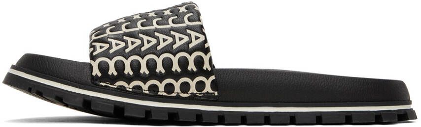 Marc Jacobs Black & White 'The Monogram Slide' Sandals