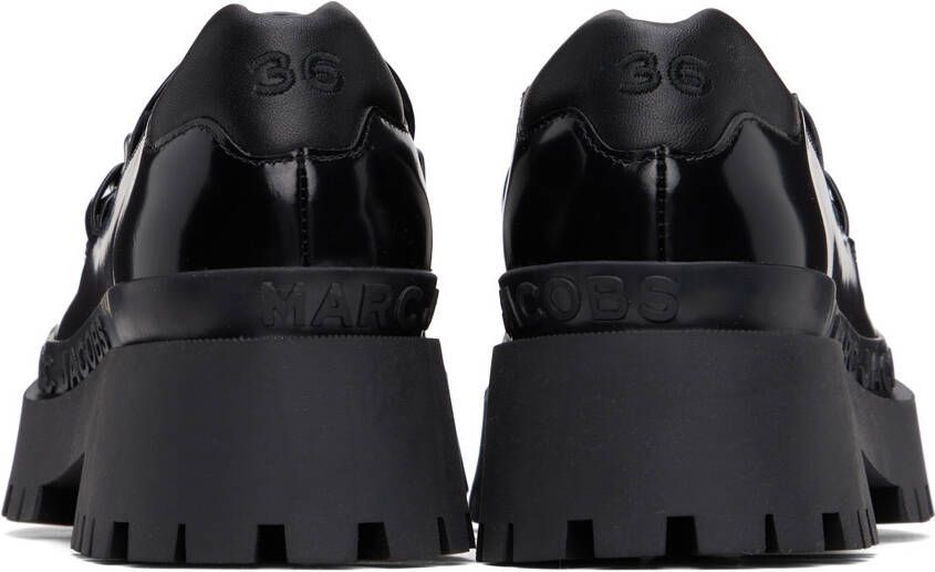 Marc Jacobs Black 'The Leather Barcode Monogram' Loafers