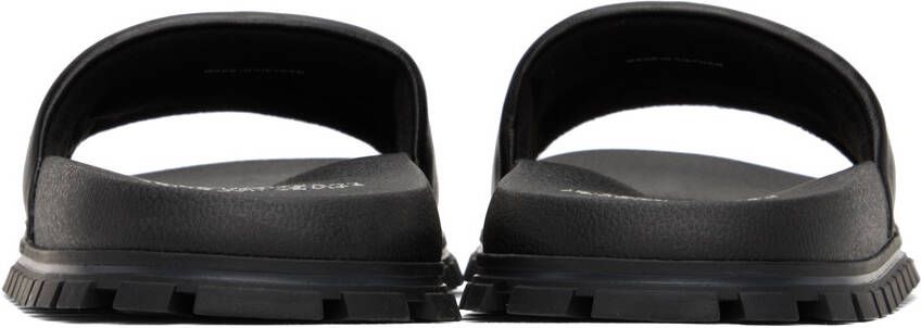 Marc Jacobs Black 'The Leather Slide' Sandals
