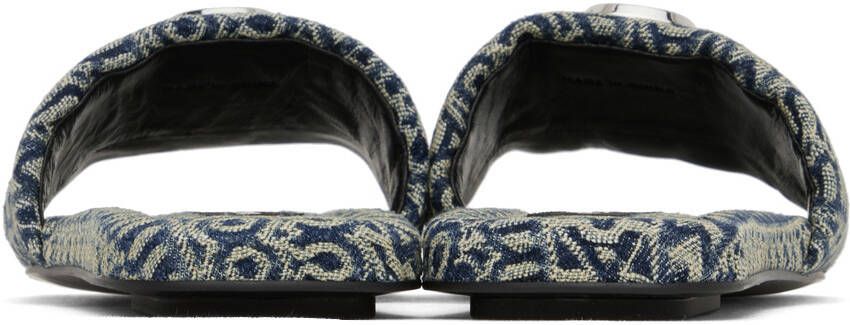 Marc Jacobs Blue 'The J Marc Washed Monogram' Sandals