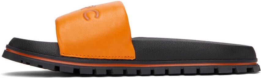 Marc Jacobs Orange 'The Leather Slide' Sandals