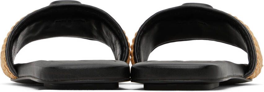 Marc Jacobs Tan & Black 'The J Marc' Sandals