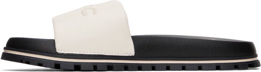 Marc Jacobs White 'The Leather Slide' Sandals