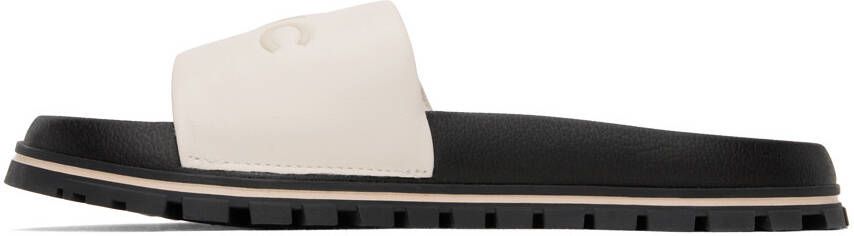 Marc Jacobs White 'The Leather Slide' Sandals