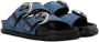 Marine Serre Blue Denim Monogram Sandals - Thumbnail 4