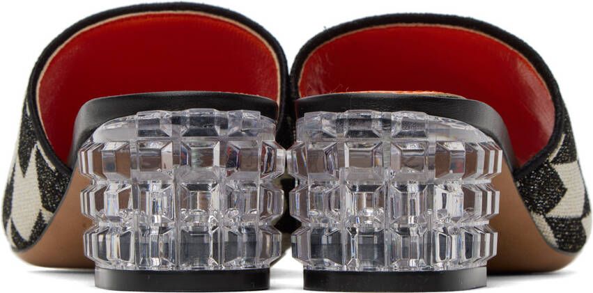 Marni Black & Off-White Jacquard Heeled Sandals