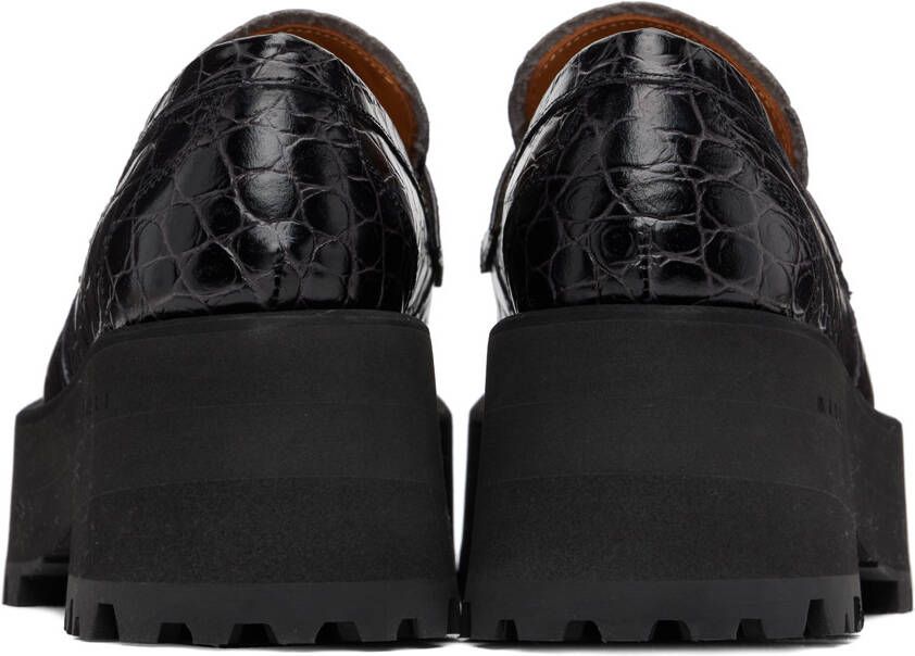 Marni crocodille-effect chunky loafers Black - Picture 5