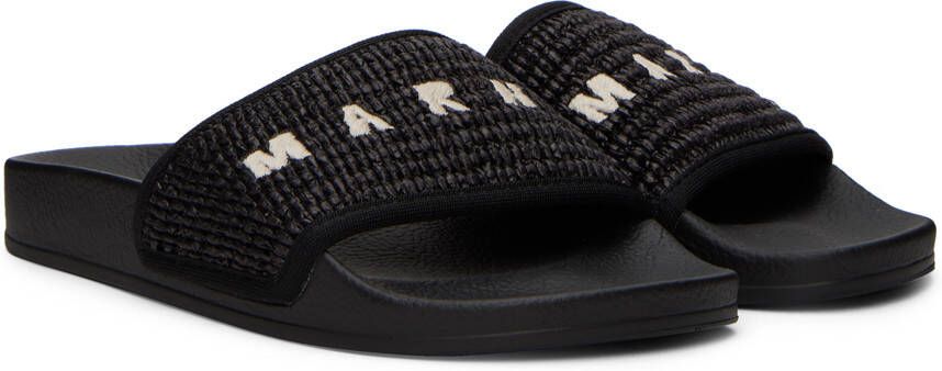 Marni Black Embroidered Sandals