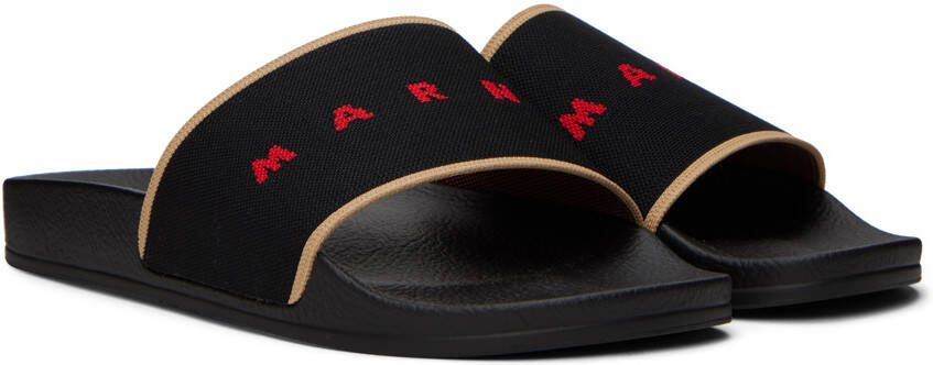 Marni Black Logo Sandals
