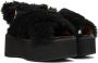 Marni Black Shearling Fussbett Platform Sandals - Thumbnail 4