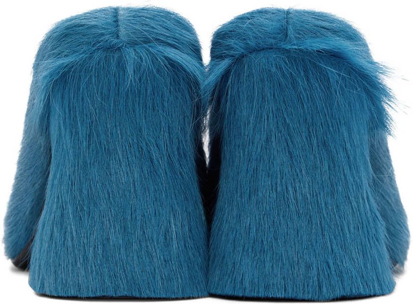 Marni Blue Calf-Hair Mules
