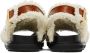 Marni Brown & Off-White Shearling Fussbett Sandals - Thumbnail 2