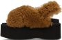 Marni slingback platform shearling sandals Brown - Thumbnail 4