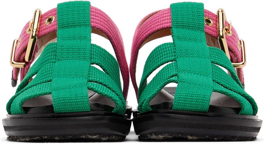 Marni Green & Pink Fishermans Fussbett Sandals