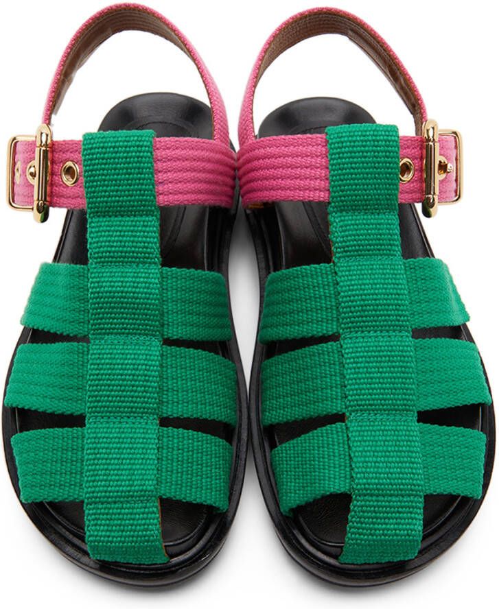 Marni Green & Pink Fishermans Fussbett Sandals