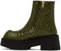 Marni Green Croc-Embossed Platform Ankle Boots - Thumbnail 3