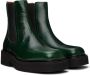 Marni Green Leather Chelsea Boots - Thumbnail 4