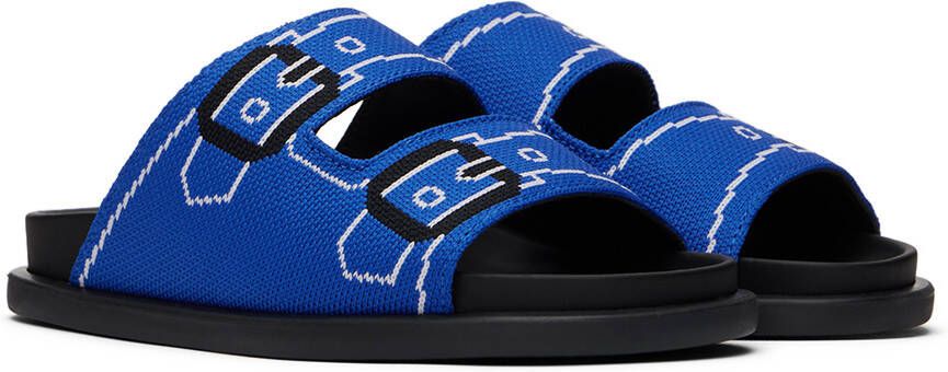 Marni Kids Blue Jacquard Sandals