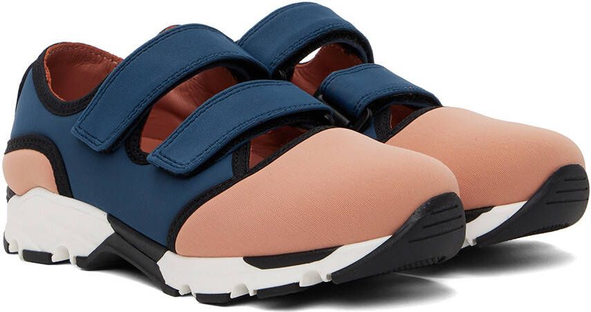 Marni Kids Pink & Navy Velcro Scuba Sneakers