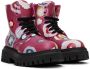 Marni Kids Pink Floral Lace-Up Boots - Thumbnail 4