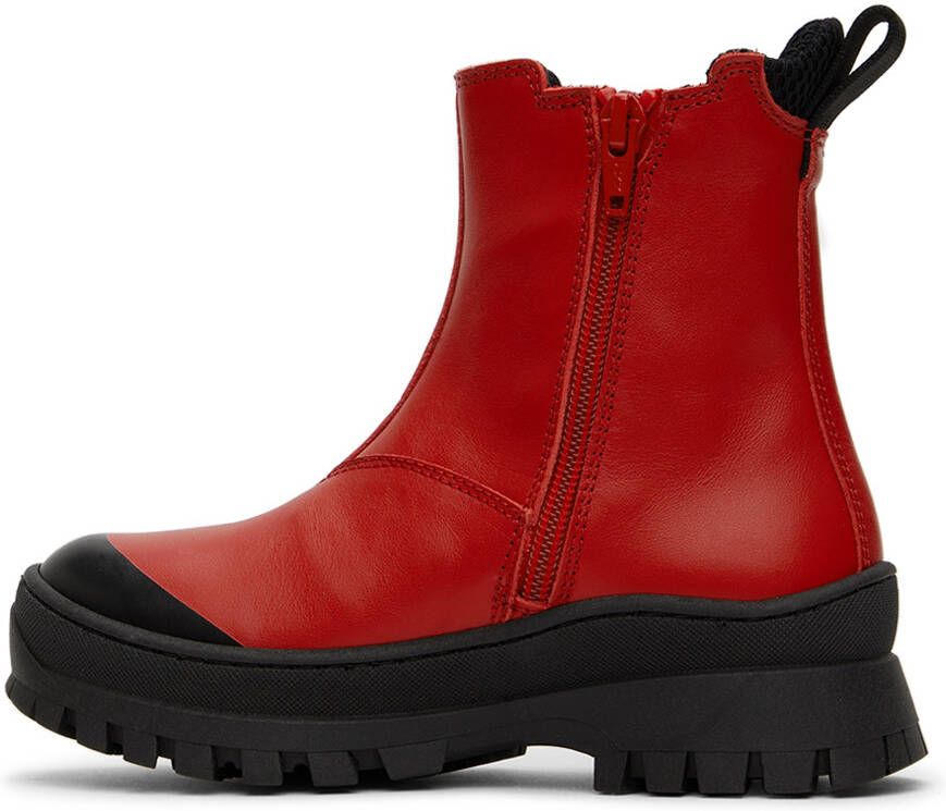 Marni Kids Red Leather Chelsea Boots