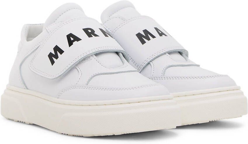 Marni Kids White Velcro Sneakers
