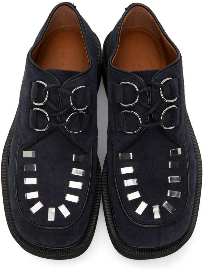 Marni Navy Suede Creeper Derbys