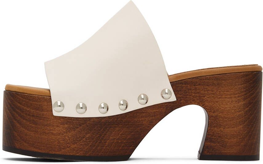 Marni Off-White Wood Clog Sandals