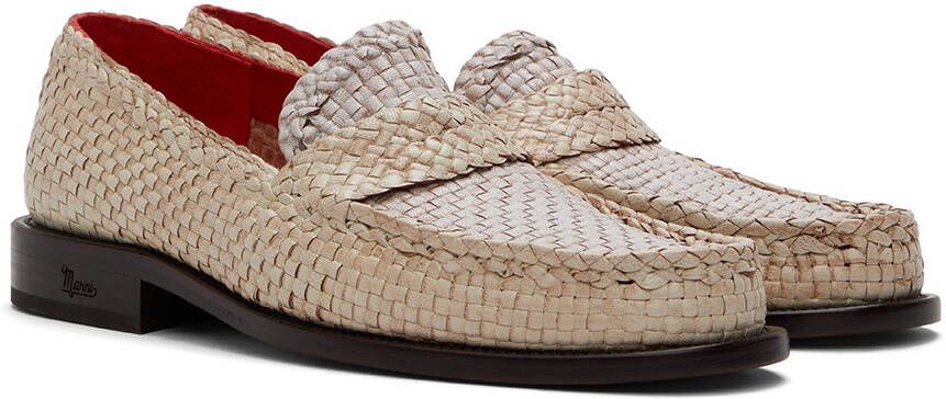 Marni Off-White Woven Leather Loafers