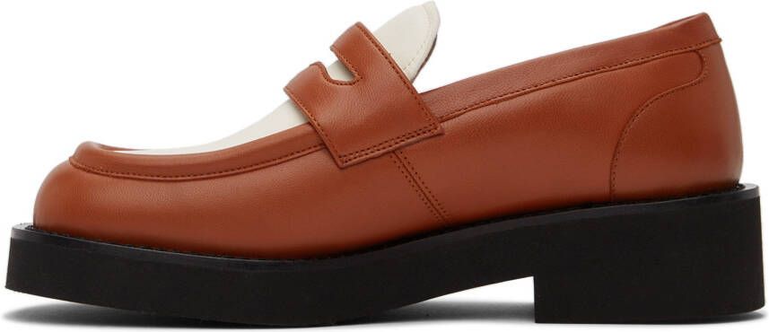Marni Orange & Off-White Leather Loafers