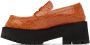 Marni Orange Croc-Embossed Platform Loafers - Thumbnail 3