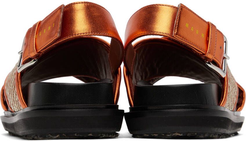 Marni Orange Fussbett Sandals