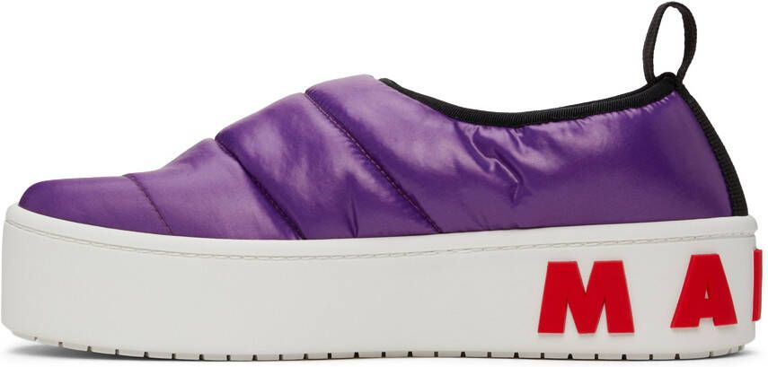 Marni Purple Puffed Nylon Slip-On Low Sneakers