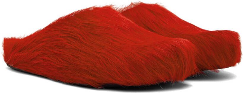 Marni Fussbet Sabot calf-hair slippers Red - Picture 7