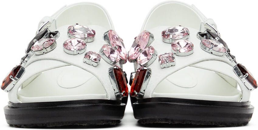 Marni White Glass Bead Fussbett Sandals