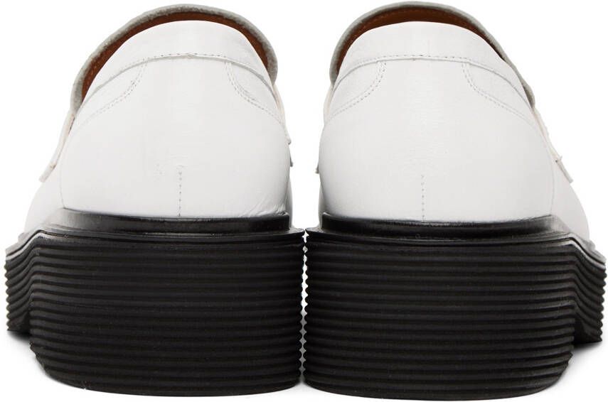 Marni White Leather Moccasin Loafers